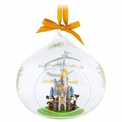Disney Glass Drop Ornament - Cinderella Castle - Walt Disney World