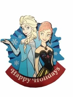 Disney Antenna Topper - Happy Holidays - Elsa And Anna