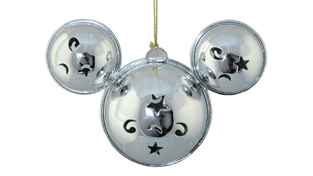 Disney Mickey Ears Icon Ornament - Mickey Mouse Metal Bell - Silver 1 Disney Mickey Ears Icon Ornament - Mickey Mouse Metal Bell - Silver