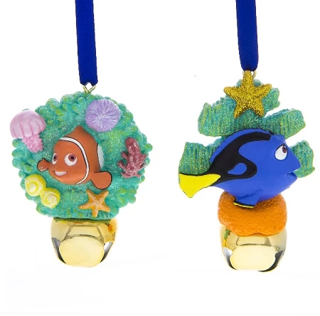 Disney Christmas Ornament Set - Nemo And Dory Bells 1 Disney Christmas Ornament Set - Nemo And Dory Bells