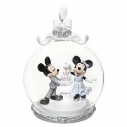 Disney Christmas Ornament - Mickey And Minnie Wedding Globe