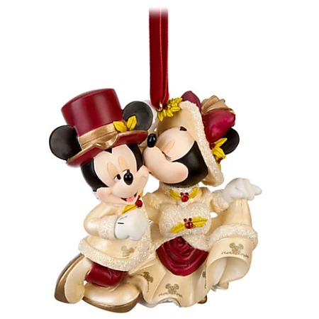 Disney Christmas Ornament - Victorian Minnie And Mickey Mouse - Kiss 1 Disney Christmas Ornament - Victorian Minnie And Mickey Mouse - Kiss