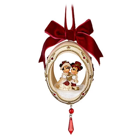 Disney Christmas Ornament - Victorian Minnie And Mickey Mouse Eggshell 1 Disney Christmas Ornament - Victorian Minnie And Mickey Mouse Eggshell
