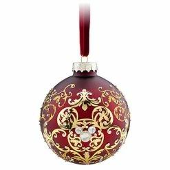 Disney Christmas Ornament - Mickey Mouse Icon Ball - Victorian Filigree