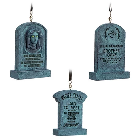 Disney Christmas Ornament Set - The Haunted Mansion Tombstones 1 Disney Christmas Ornament Set - The Haunted Mansion Tombstones