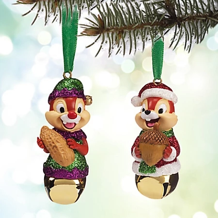 Disney Christmas Ornament Set - Chip And Dale Bells 1 Disney Christmas Ornament Set - Chip And Dale Bells