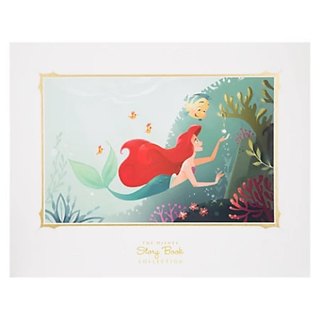 Disney Story Book Deluxe Art Print - Ariel And Flounder 1 Disney Story Book Deluxe Art Print - Ariel And Flounder