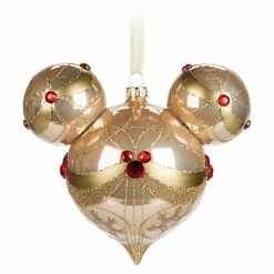 Disney Mickey Ears Christmas Ornament - Mickey Mouse Icon - Champagne