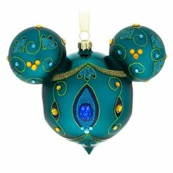 Disney Christmas Ornament - Mickey Mouse Icon - Blue Peacock