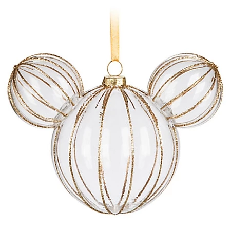 Disney Mickey Ears Ornament - Mickey Mouse Icon - Golden Rib 1 Disney Mickey Ears Ornament - Mickey Mouse Icon - Golden Rib
