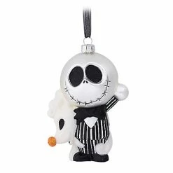 Disney Glass Ornament - Jack Skellington And Zero