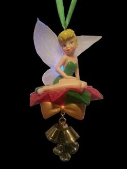 Disney Christmas Ornament - Tinker Bell On Mistletoe - Light Up
