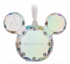 Disney Christmas Ornament - Crystal Mickey Icon - Faceted