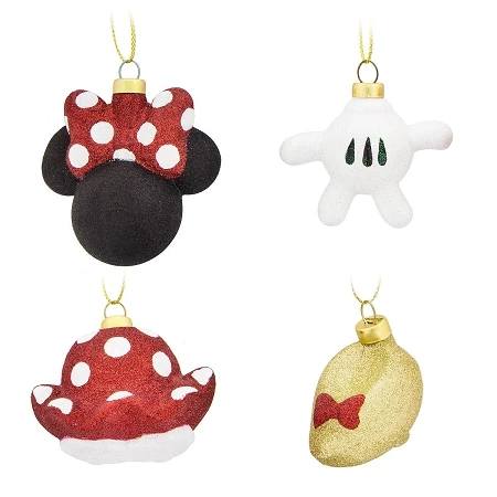 Disney Christmas Ornament Set - Minnie Mouse Body Parts - Set Of 4 1 Disney Christmas Ornament Set - Minnie Mouse Body Parts - Set Of 4