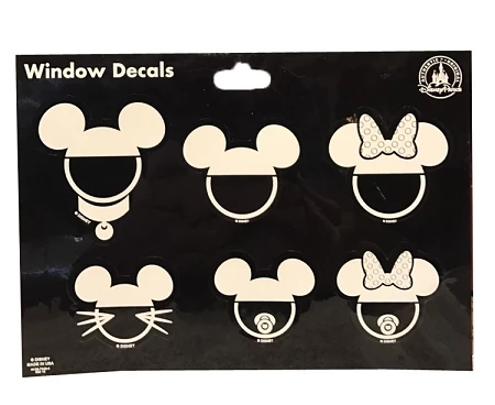 Disney Window Decal Set - Family With Mickey Ear Hats - Set Of 10 1 Disney Window Decal Set - Family With Mickey Ear Hats - Set Of 10