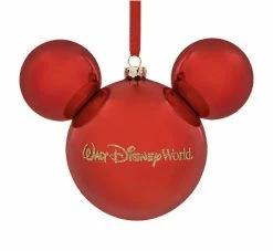 Disney Christmas Ornament - Mickey Mouse Icon - Red Walt Disney World