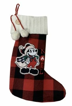 Disney Christmas Stocking - Mickey Mouse Plaid - Farmhouse