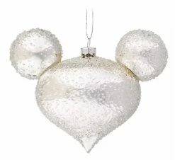 Disney Mickey Ears Icon Ornament - Mickey Mouse Icon - Silver Ice
