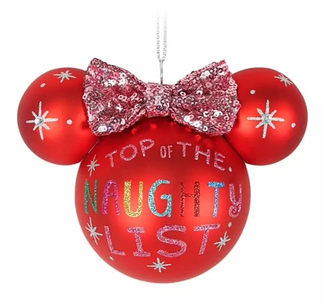 Disney Mickey Ears Icon Ornament - Minnie Mouse - Naughty List 1 Disney Mickey Ears Icon Ornament - Minnie Mouse - Naughty List