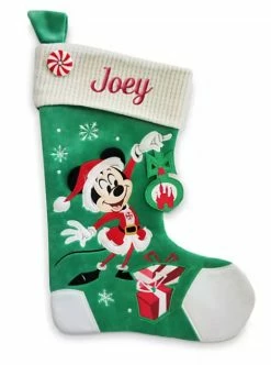 Disney Christmas Stocking - Mickey Mouse With Ornament - Green