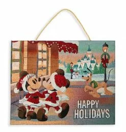 Disney Holiday Door Hanger - Mickey And Friends Light-Up Tapestry