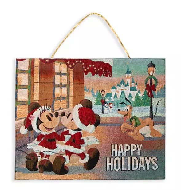Disney Holiday Door Hanger - Mickey And Friends Light-Up Tapestry 1 Disney Holiday Door Hanger - Mickey And Friends Light-Up Tapestry