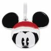Disney Disc Ornament - Santa Mickey Mouse Icon - Ceramic