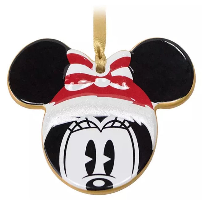 Disney Disc Ornament - Santa Minnie Mouse Icon - Ceramic 1 Disney Disc Ornament - Santa Minnie Mouse Icon - Ceramic