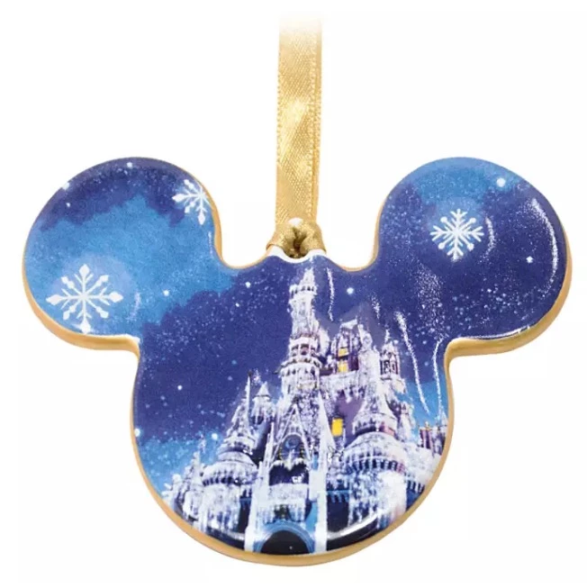Disney Disc Ornament - Mickey Cinderella Castle - Ceramic 1 Disney Disc Ornament - Mickey Cinderella Castle - Ceramic