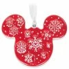 Disney Disc Ornament - Mickey Icon Snowflake - Ceramic
