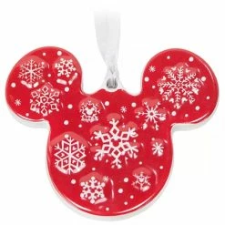 Disney Disc Ornament - Mickey Icon Snowflake - Ceramic
