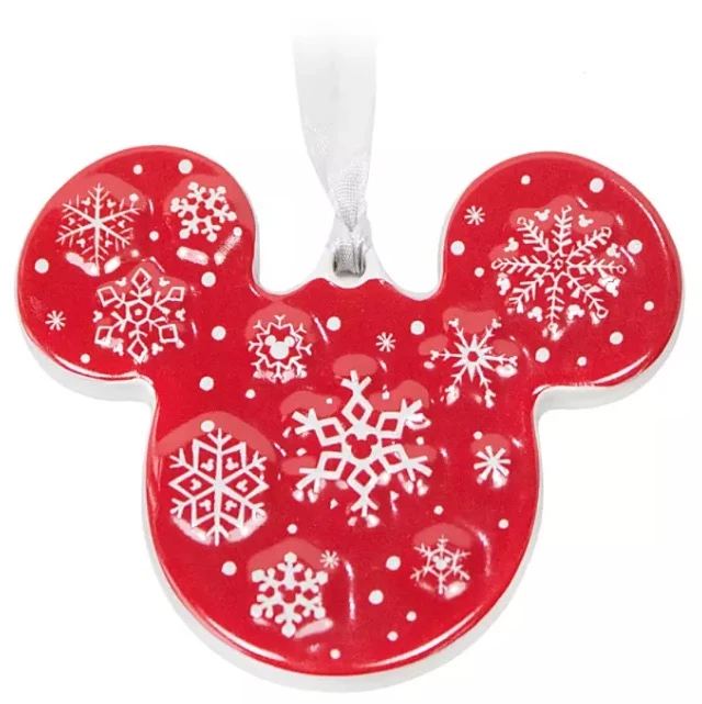 Disney Disc Ornament - Mickey Icon Snowflake - Ceramic 1 Disney Disc Ornament - Mickey Icon Snowflake - Ceramic