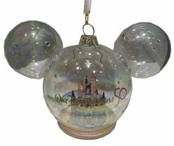 Disney Mickey Ears Icon Ornament - 50th Anniversary - Castle