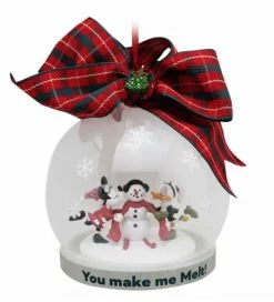 Disney Globe Ornament - Minnie, Daisy And Snowman