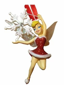 Disney Christmas Ornament - Santa Tinker Bell With Snowflake