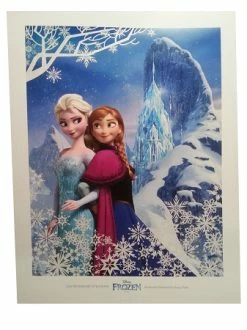 Disney Frozen Lithograph - Elsa And Anna With Ice Castle